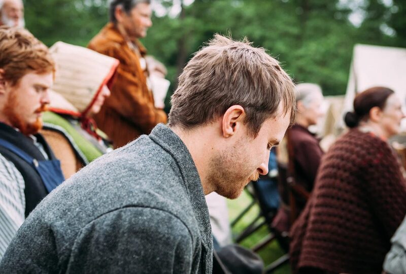 People gathered together outdoors